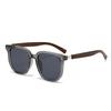 Trendy Square Frame Wood Grain Sunglasses with Brown Lenses - Versatile Style