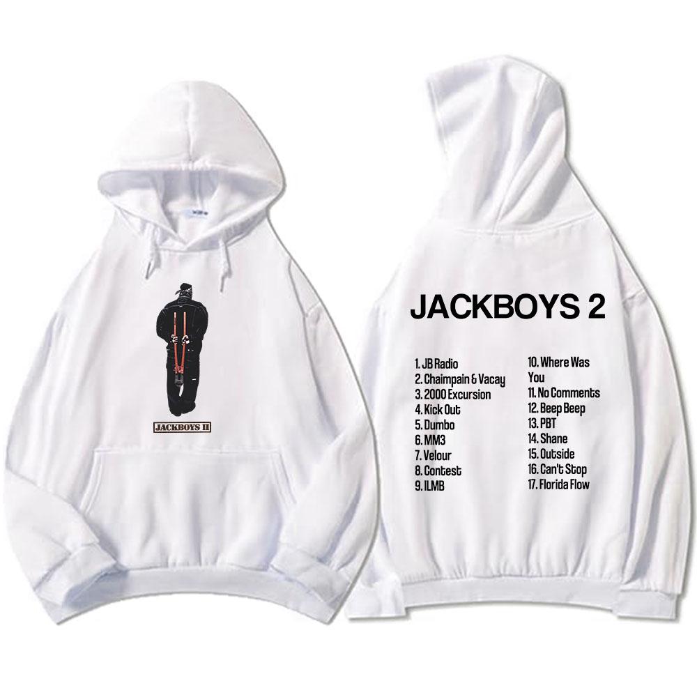 Fashion Men Hoodies Album JACKBOYS II Printing Sweatshirt Casual Long Sleeve Hooded Pullovers Grunge Men Tops