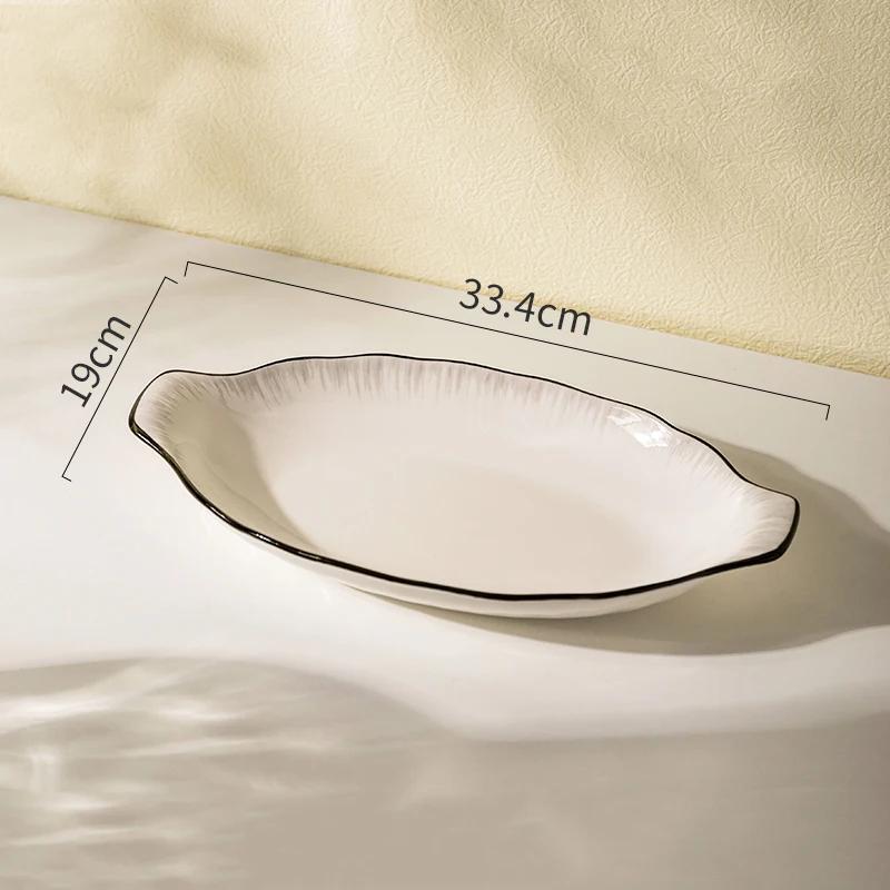 Vynikající talíře z keramiky v moderním stylu, talíř na velké ryby pro špičkovou restauraci, talíř na ovoce pro domácí odpolední čaj, unikátní nádobí