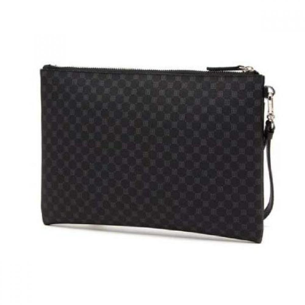 Daks Black Leather Dd Pattern Clutch Bag Dbba2e467bk