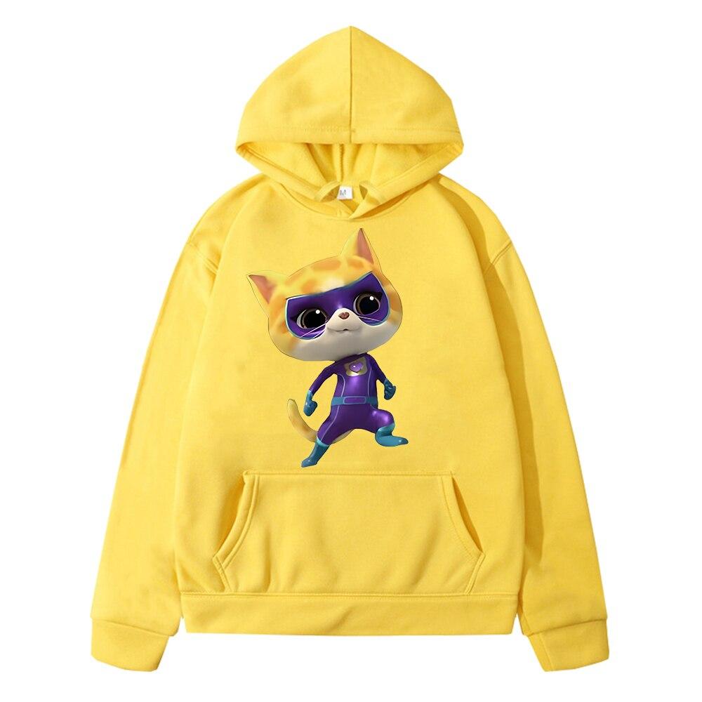 Super Kitties Fleece Sweatshirt Anime Hoodie Kids Clothes Girls Y2k Sudadera Boys Pullover Autumn Casual Jacket Children Clothing