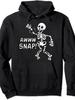Unisex & Unisex  Gothic Skeleton Graphic Hooded Sweatshirt-Broken Arm & Snap Print Design, Long Sleeve Casual Pullover with Spine & Ribcage Art, All-S