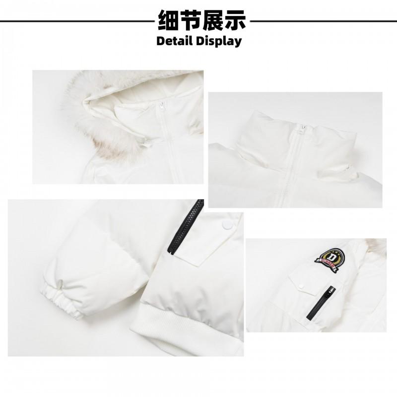 Womens Hooded Puffer Coat With Fur Trim Winter 2026 Loose Short Warm Cotton Padded Jacket