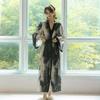 Elegant Chinese Ink Wash Satin Loose Robe - Luxury Home Leisure Wear