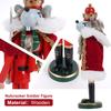 30CM Wooden Nutcracker Ornament Soldier Figure Handcraft Doll Home Office Table Xmas Decoration Statue Childrens Christmas Gift