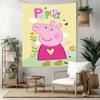 Peppa Pig Garden Adventure Wall Decor Tapestry Art For Pet Memorial Birthdaywedding Party Backdrop Family Gift