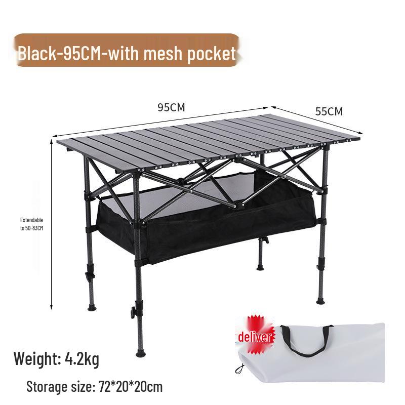 Verstellbarer Outdoor-Roll-up-Klapptisch für Camping und Grillen