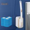 Toilet Brush with Long Handle Easy Installation Toilet Brush Kit with Wall Hanging Storage Box 24 Aromatherapy Brush Heads