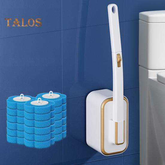 Toilet Brush with Long Handle Easy Installation Toilet Brush Kit with Wall Hanging Storage Box 24 Aromatherapy Brush Heads