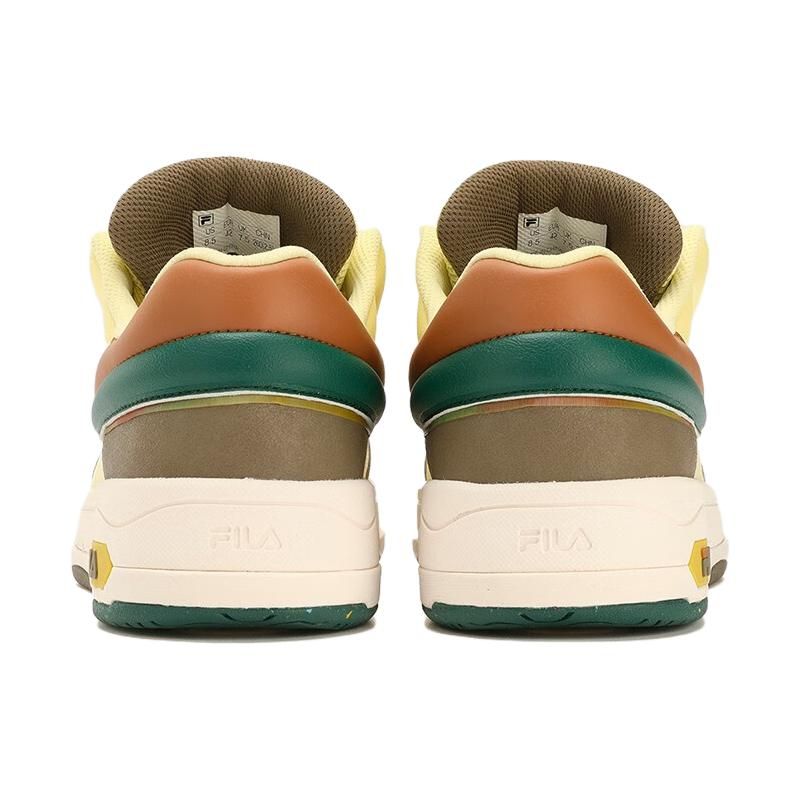 FILA Sunflower Mix Synthetic Leather Trendy Color Block Low-Top Casual Shoes Men sneaker Yellow Green F12M324203FCC