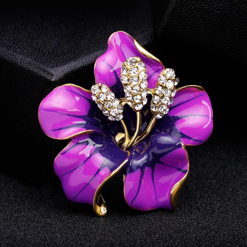 

Elegant Rose Flower Brooch Jewelry For Brides And Weddings With Multifunctionality фиолетовый