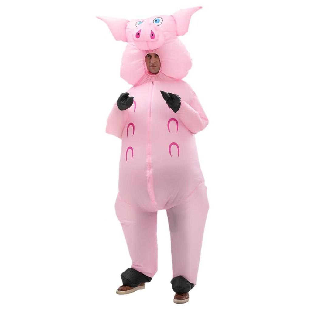 Unisex Pink Pig Inflatable Costume for Festivals and Stage Performances
