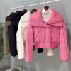 Winter New Design Lamb Wool Lapel Thickened Short Bread Clothes Cotton Coat Tide