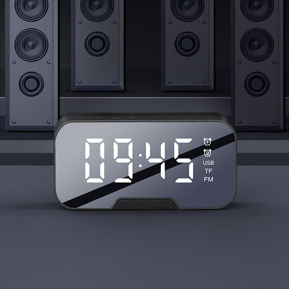 Multifunctional Mirror Led Infinite Bluetooth Speaker Alarm Clock Portable Mini Voice Broadcasting Digital Pocket Watch Home