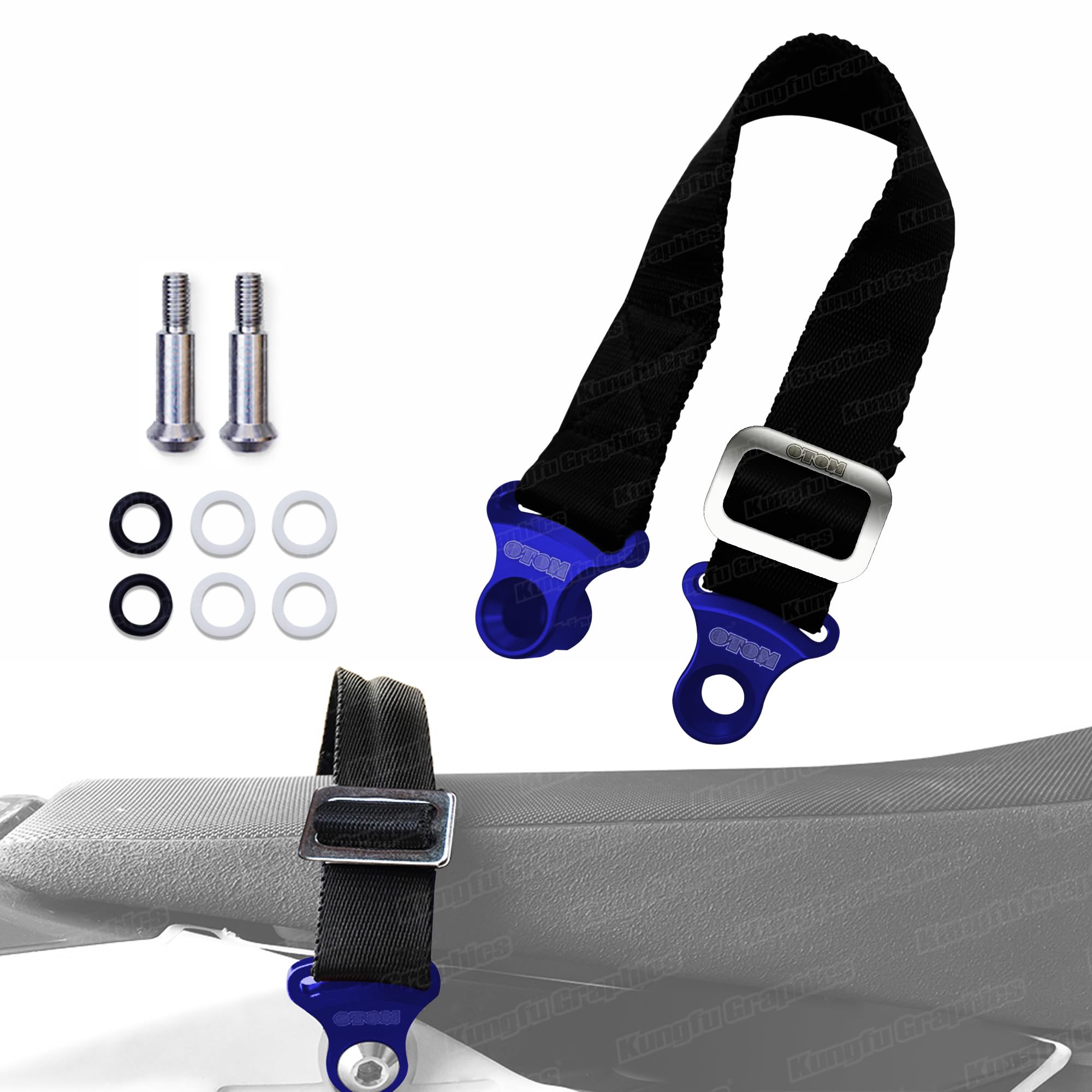 

Motorcycle Tow Rope Tie Down Strap Rescue Pull Bundle Belt синий