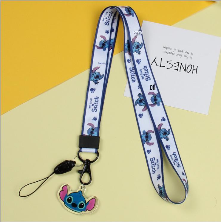 Creative Cartoon Phone Case Lanyard with Acrylic Pendant Keychain - Trendy Neck Hanging Accessory for Women