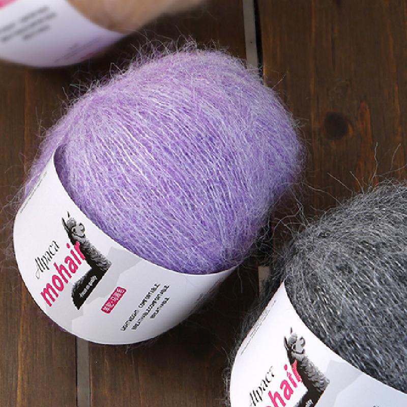 25G Knitting Warm Alpaca Fluffy Mohair Cozy Long Hair Luxurious Ball Soft Yarn Durable