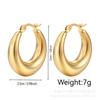 Stainless Steel Chunky Hoop Earrings for Women Teen 18K Gold Plated Hypoallergenic Thick Huggie Hoop Jewelry for Christmas Gifts