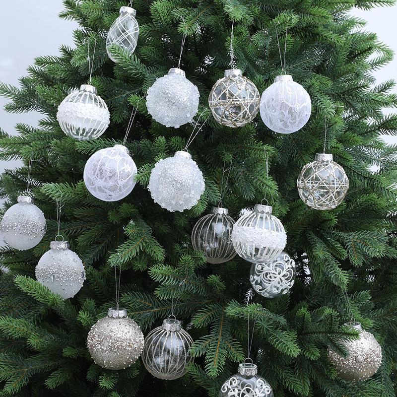 8CM Transparent Christmas Ball Set - New Style Christmas Tree Ornaments & Scene Decorations