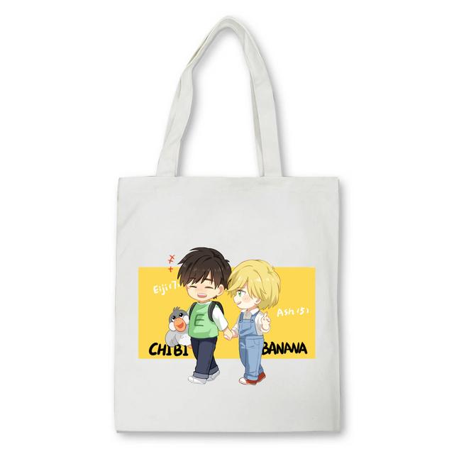 Anime Banana Fish Graphic Dámské Nákupní tašky Kabelky Látkové Plátěné Tašky Dámské y2k Opakovaně použitelné tašky přes rameno