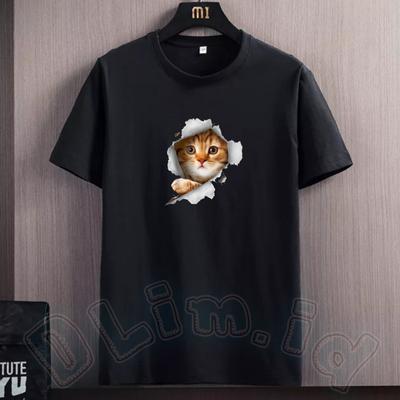 3D Cat T-shirts Cool Men's T-shirts Men's Clothing