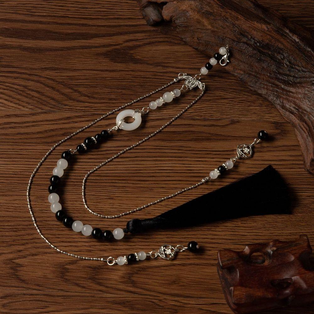 Pearl Chinese Pearl Necklace Tassel Ethnic Pearl Pendant Sweet Hanfu Necklace  Cheongsam