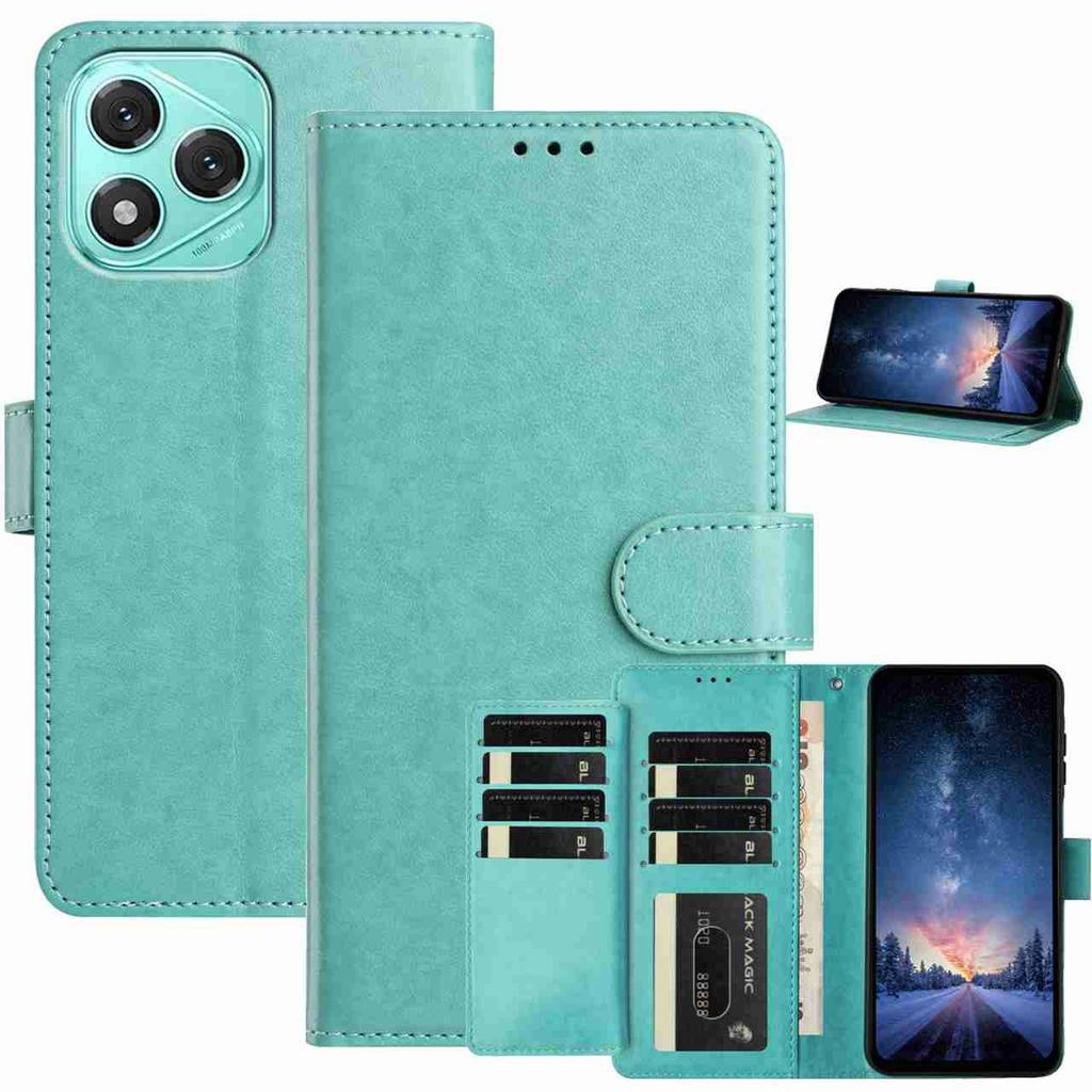 For Honor 400 Lite 5G Wallet Phone Case Stand PU Leather Folio Flip Cover with 8 Card Slot