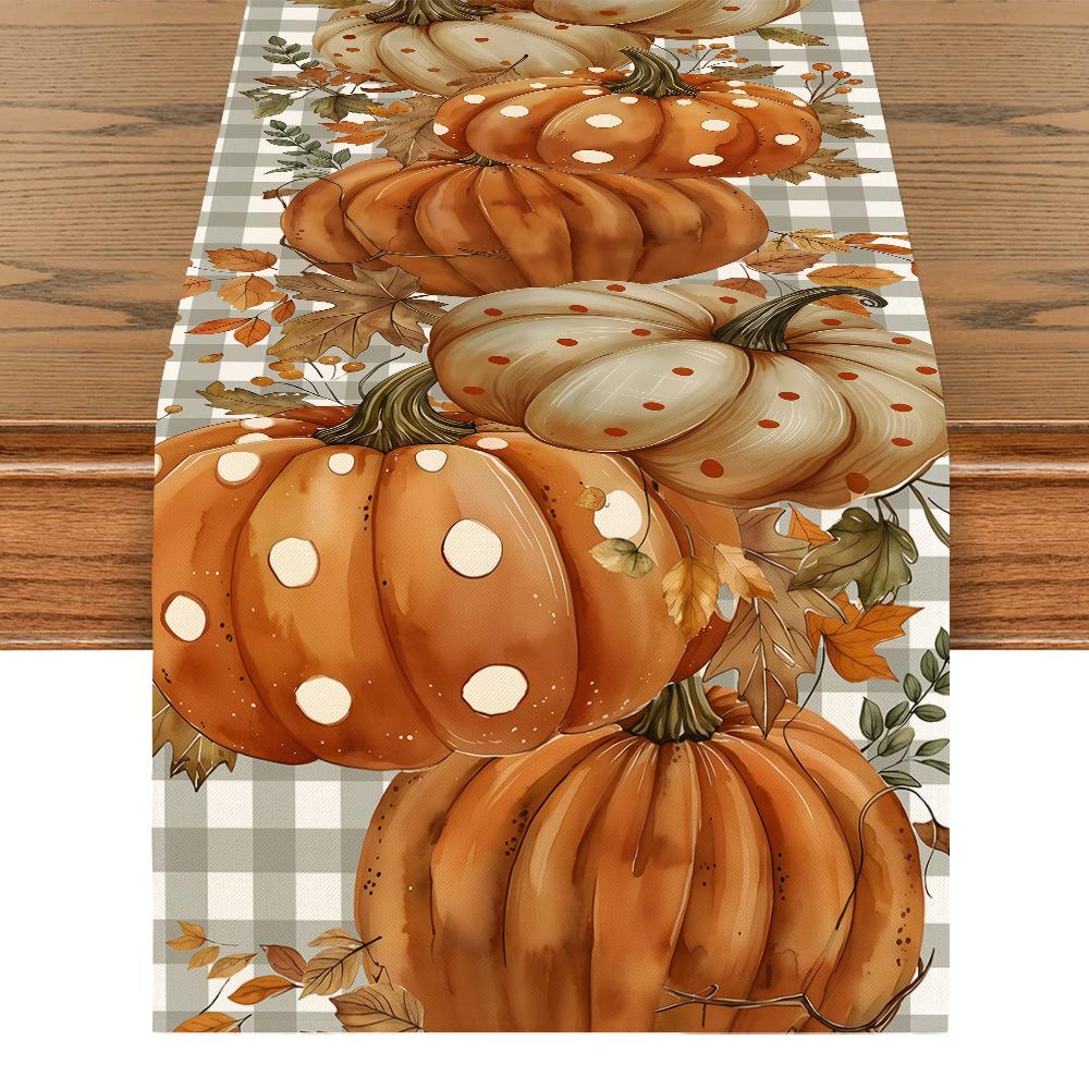 Mantel Decorativo de Calabaza y Hoja de Arce para Acción de Gracias de Otoño para el Hogar y el Comedor
