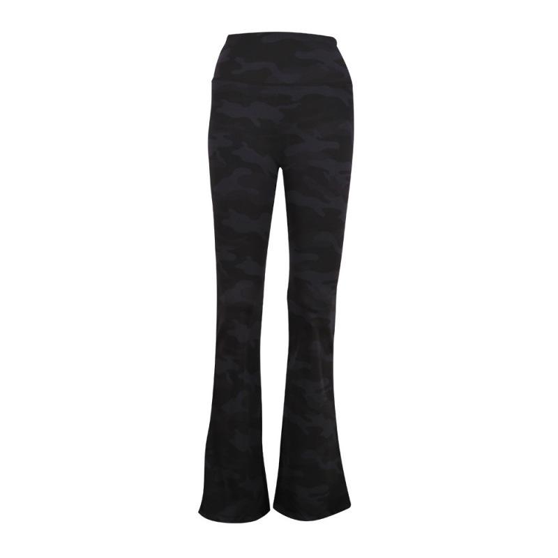 Pantaloni a zampa originali Lulu a vita alta con scanalature: Leggings a zampa d'elefante per Yoga e Pilates, effetto nudo, sollevamento glutei e snellenti.