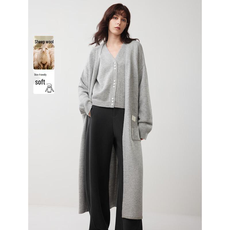ELLE French Merino Wool Blend Knit Vest Cardigan Set S