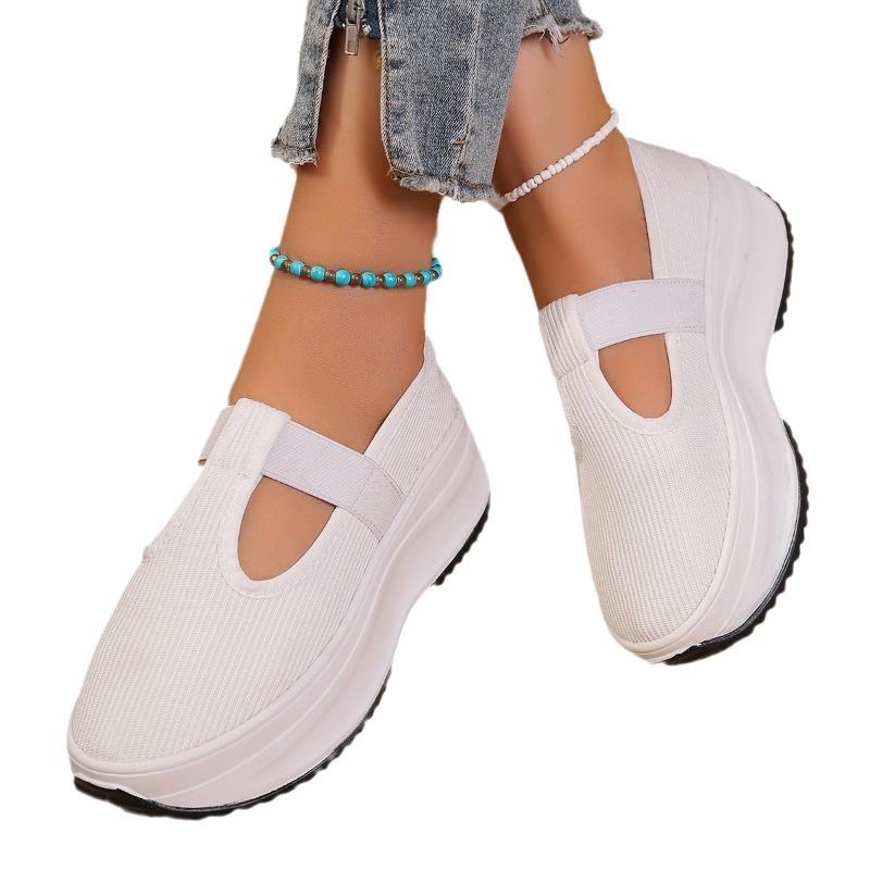 Spring and Autumn New Fly-woven Women's Shoes Korean Version Women's Single Shoes Comfortable Casual Shoes Women's Large Size One-pedal Women's Shoes