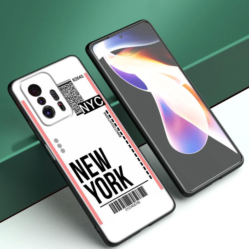 Travel Ticket Label Paris Phone Case For Xiaomi Mi A2 8 9 SE Note 10 10T 11 12 Lite 9T 11T 12S 12T Pro A3 6X 12X TPU Black Cover