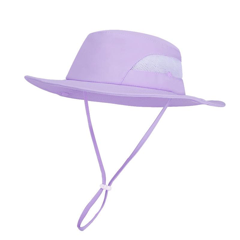 Children's Hat Summer Breathable Sunscreen Hat Solid Color Large Brim Bucket Hat Boys and Girls Outdoor Travel Sun Hat