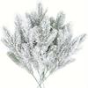15Pcs Snowy Artificial Pine Needle Branches for Holiday Decor Christmas Tree Accents Wreaths Garlands and Crafting Projects