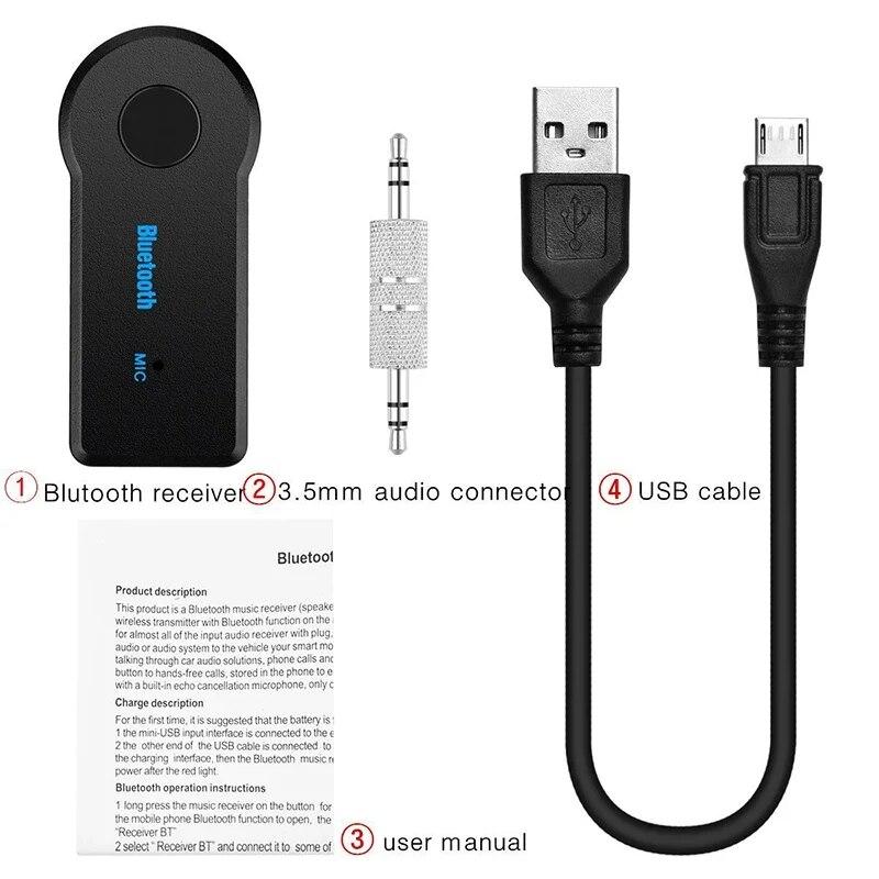 2 in 1 Drahtloser Bluetooth Musik Audio 5.0 Empfänger 3,5mm Streaming Auto A2DP Kopfhörer AUX Adapter