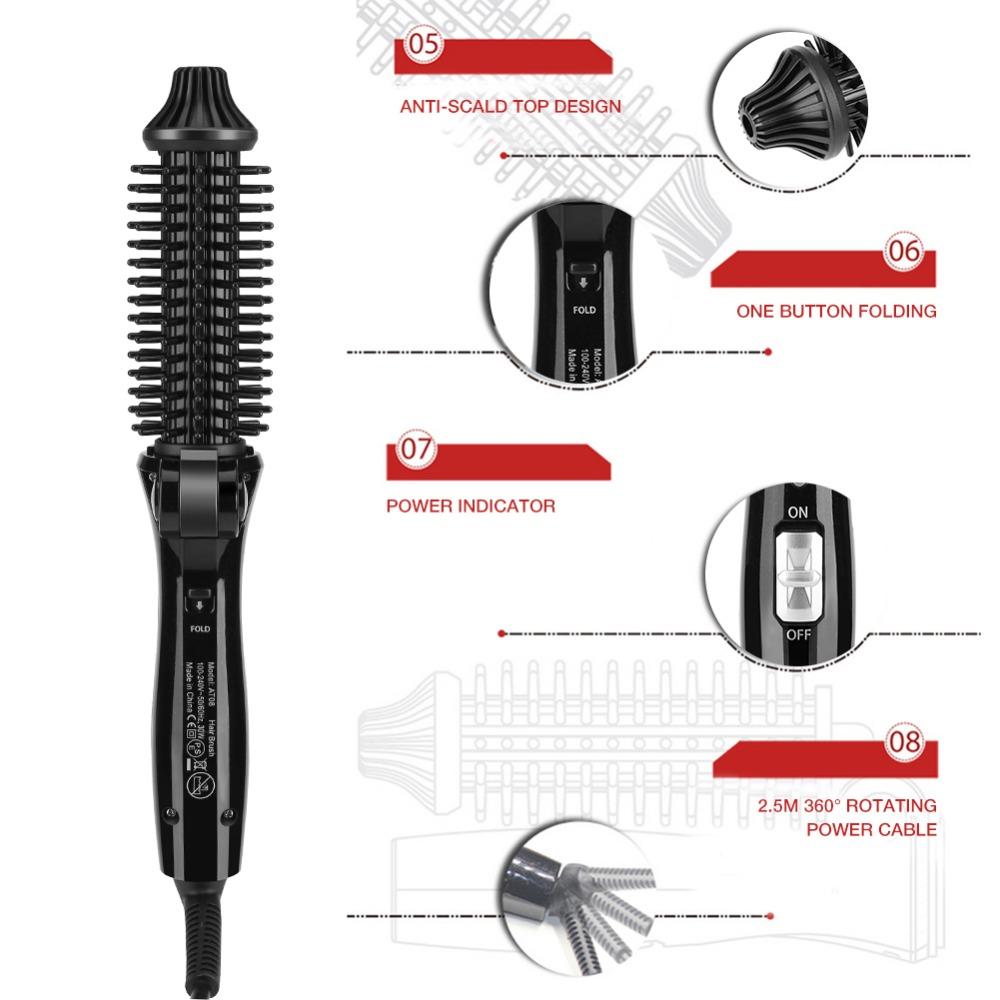 Anti Scald Handle Hair Styling Tools Foldable Design Hot Air Brush  For Women