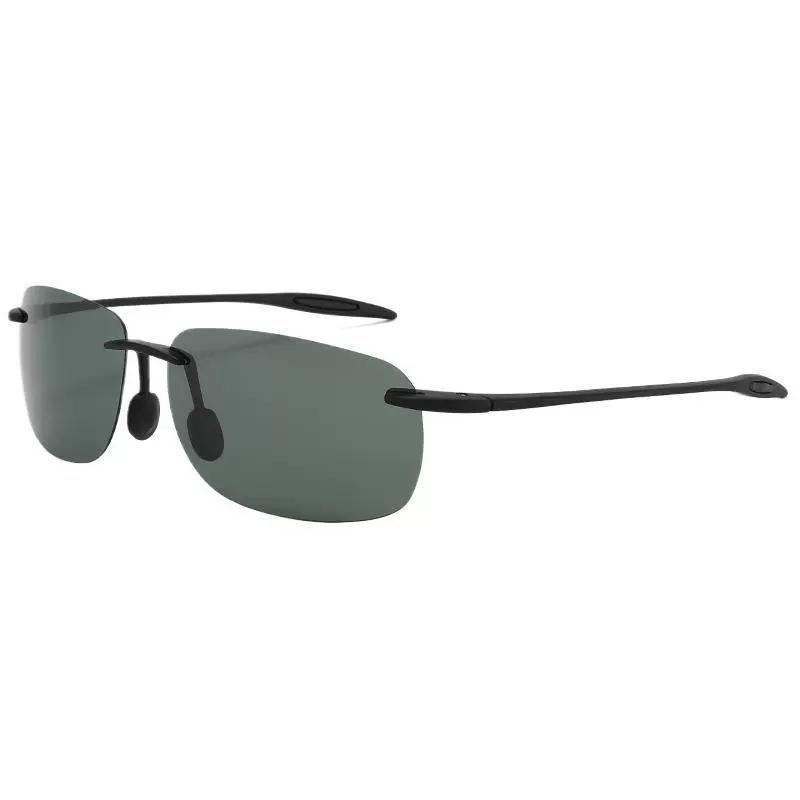 Men's Polarized Ultra Lightweight TR90 Square Frameless Sunglasses For Men Women Outdoor Driving Fishing Uv400 Sun Shade Glasses