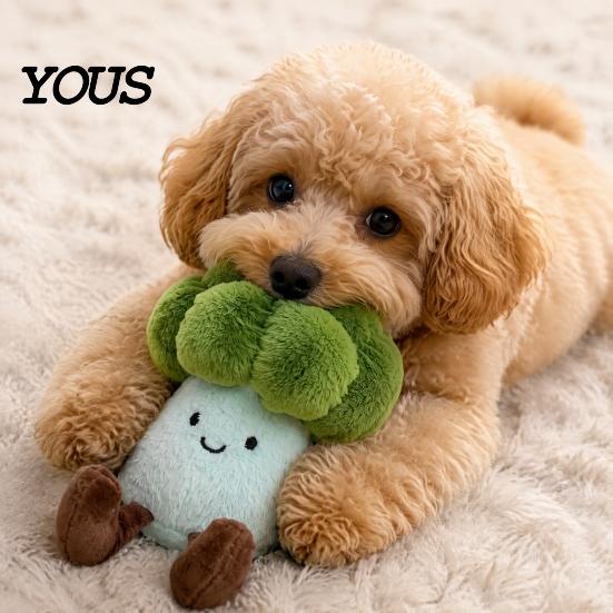 Cauliflower Shaped Dog Toys Plush Toy, Interactive Squeaky Chew Soft Small To Medium Stuffed Toy for And Dogs, Puppy Teething