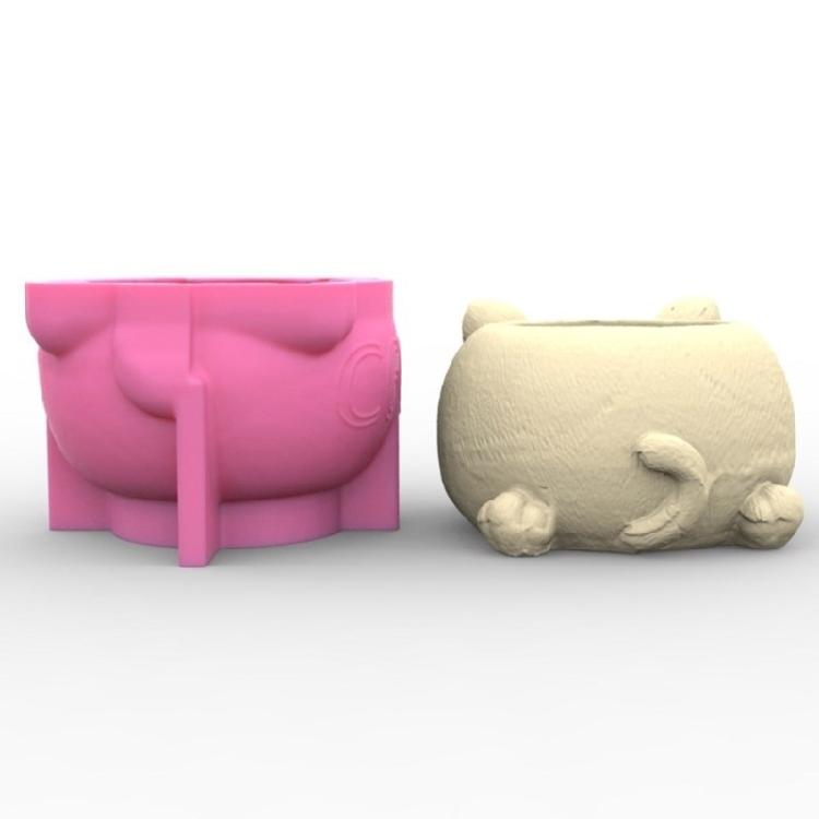 Sukkulenten Blumentöpfe Silikonform 3D Katzenvase Stifthalter Aufbewahrungsbox Behälter