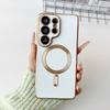 Luxury Plating Soft Magnetic Wireless Charge Case For Samsung S26 S25 S24 S23 S22 Plus Ultra For Magsafe Camear Protection Cover