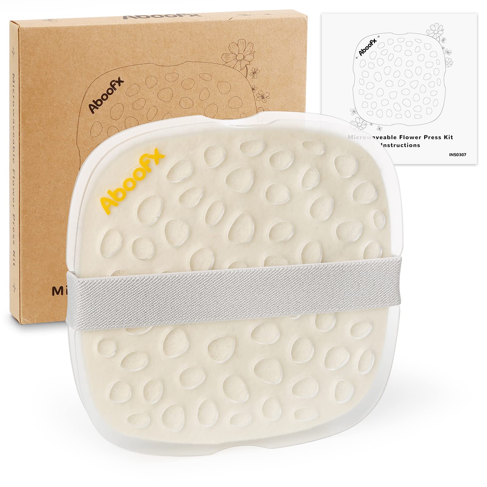 

Aboofx Микроволновая пресс-форма для цветов x Набор для прессования цветов с моющейся тканью для прессованных цветов и набора для сушки свадебных цветов для DIY закладок, 6,3 6,3 ,