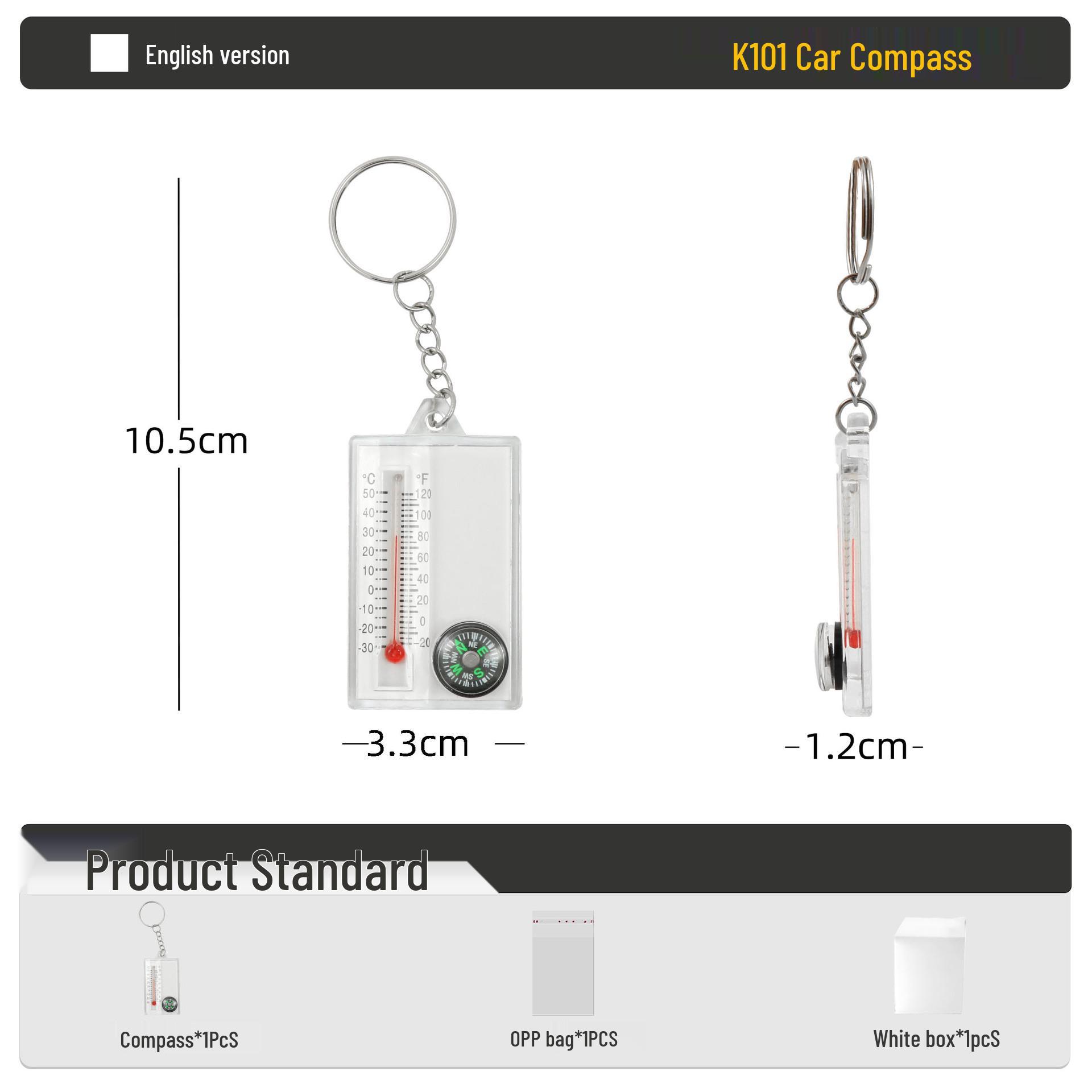 

K101 Keychain Compass with Mini Carabiner and Outdoor Thermometer for Climbing