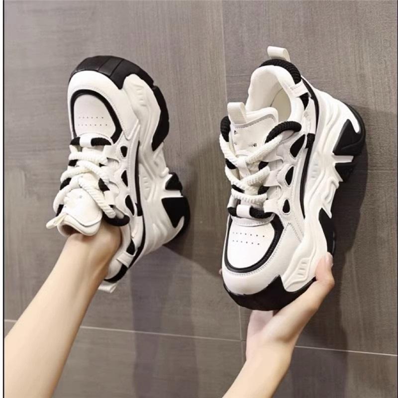 Women s Thick Soled Contrasting Splicing Casual Anti Slip Sports Shoes 40 покинуть белый