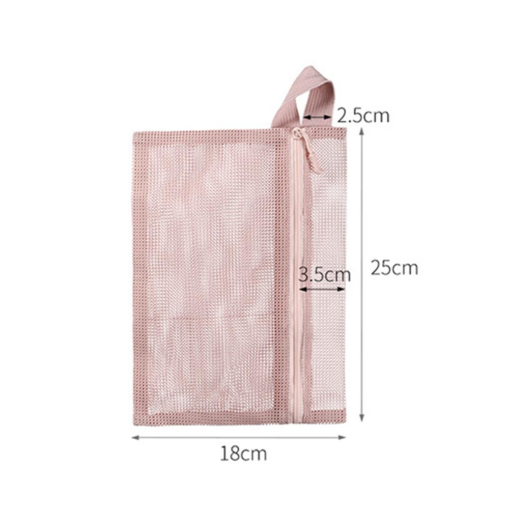 

Waterproof Toiletries Bag Mesh Storage Bag Simple Makeup Wash Bag Handbag розовый