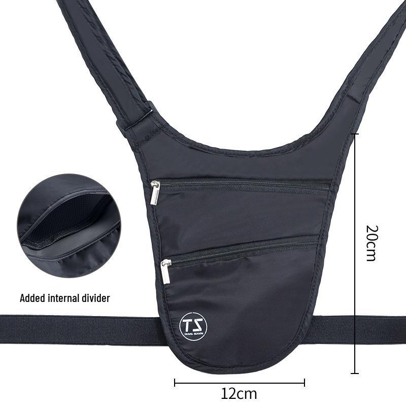 

Дышащая парусиновая поясная сумка с защитой от краж - Унисекс дорожный, спортивный и велосипедный рюкзак чёрный