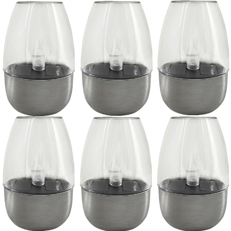 

6 шт. солнечных беспламенных светодиодных свечей, работающих от батареек, IP65, водонепроницаемые, чайные свечи, украшение для дома, свадьбы, дня рождения