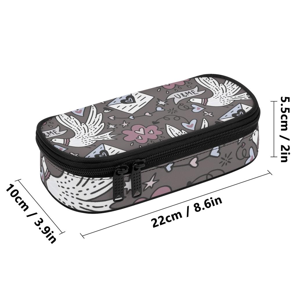 Pencil Bag Neat Design Durable 300D Polyester Smooth Zipper with Main Compartment Mesh Pocket and Pen Slots for Teens and Students