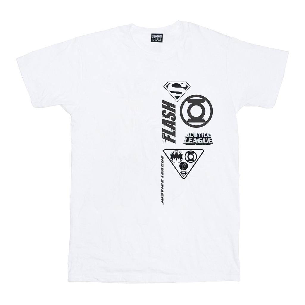 DC Comics Womens/Ladies Justice League Chest Icons Cotton Boyfriend T-Shirt