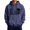 Men's Casual Color Hooded Sweatshirt with Large Pockets and Funny Saying Print