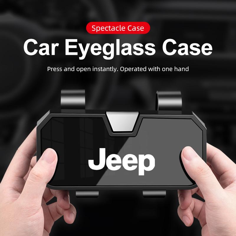 DAIFFT1 Car Glasses Holder Case Eyeglass Holder Storage Organize Box For Jeep Renegade Wrangler Cherokee Compass Patriot Accessories